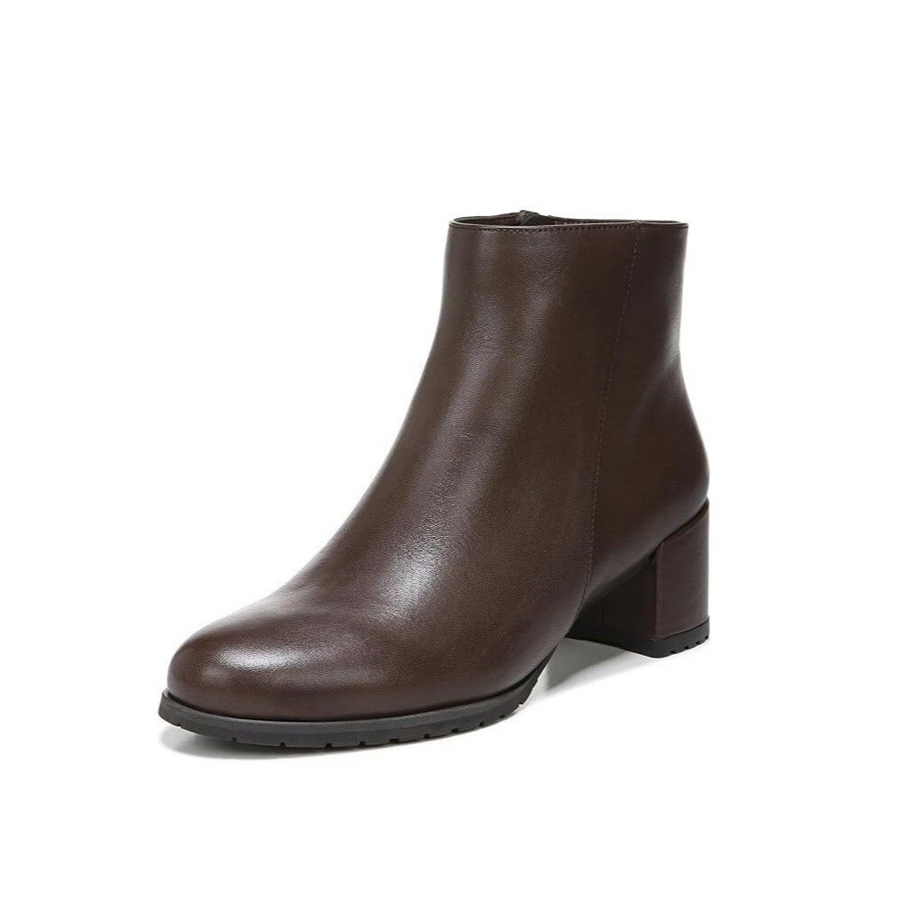 Naturalizer Womens 8 M Chocolate Bay Leather Zip Up Ankle Booties NIB PN4